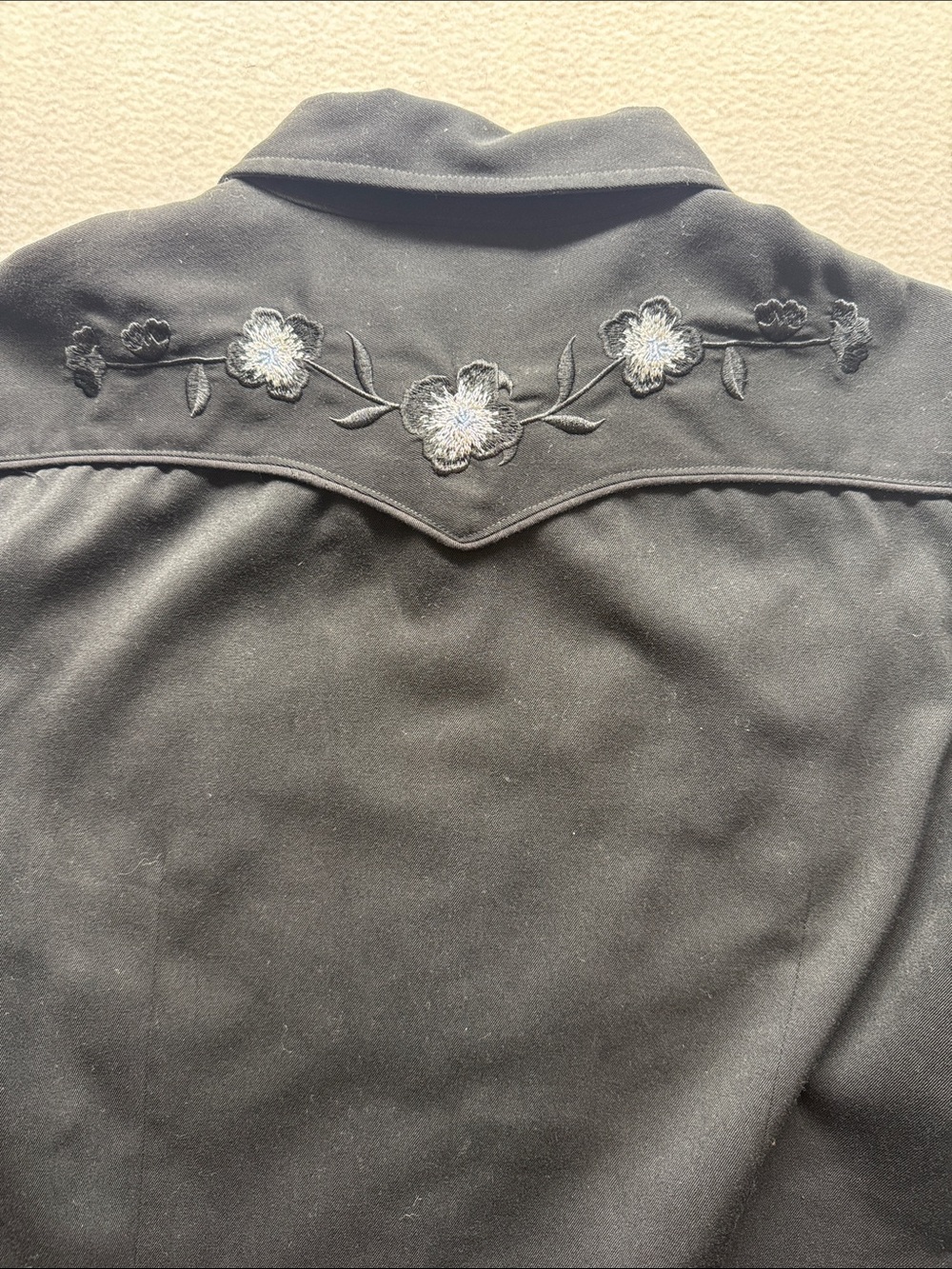 Vintage Roper Denver Colorado Black Embroidered Western Snap Shirt Women’s M - Picture 5 of 11